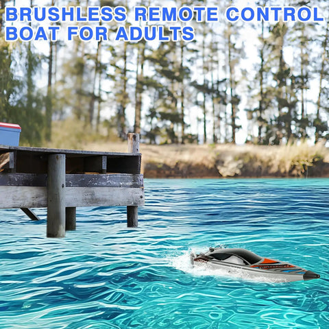 Beastly 22 Inch RC Racing Boat With Brushless Motor Forty KmH Speed LED Lights Built For Adults Poolside Vibes And Lake Races