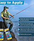 Image of a fisherman on a rocky shore with a fishing rod and two bottles of 2 Oz Fishing Reel Oil Lubricant Set for Freshwater and Saltwater Reels Keeps Your Gear Slick, Rust Free, and Running Smooth on Boats Motors Downriggers Winches Pulleys and Trailers (2 Pack)