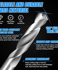 Close-up of One Eighth Inch Carbide Drill Bits Set For Metalworking, highlighting tungsten carbide tip and features.