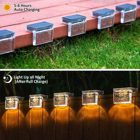 Diamond Solar Fence Lights 6 Pack Dope Outdoor Waterproof Deck And Step Lights Solar Powered for garden patio stair