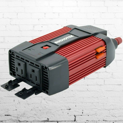 Heavy Duty 900W Peak Power Inverter Converts Dc 12V To Ac 110V with dual outlets and cooling fan for car and RV use.