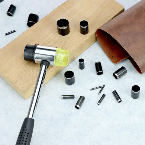 31 Piece Leather Circle Cutter Tool Set For Precision Round Holes With Cutting Dies 1 To 25 mm In High Carbon Steel on table