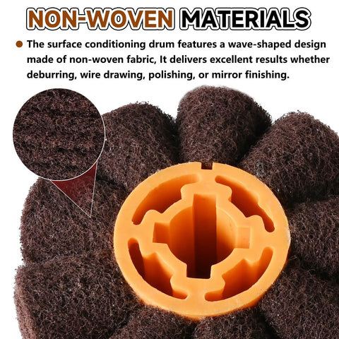 Close-up of Pro Grade Heavy Duty Wave Shaped Nonwoven Surface Conditioning Tool 4.1 By 4 Inch for Polishing Machines