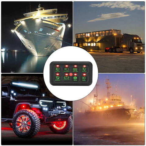 Eight Channel Touch Switch Box For Trucks LED Control Panel With Water Resistant Dimmable Circuit Relay System For Easy Tap LED