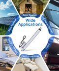 Beefy 330 Lbs Heavy Duty Solar Tracker Linear Actuator 12V 12 Inch Stroke; wide use; images of applications like solar tracker, door, window, truck