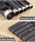 Beefy 12mm Round Gasket Punch Tool Heavy Duty Carbon Steel Hollow Hole Cutter with non-slip handles on vintage paper