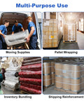 Industrial Grade Clear Hand Stretch Wrap Film Two Pack Eighty Gauge Six Inch Wide One Thousand Feet Heavy Duty Packing Rolls for moving supplies.