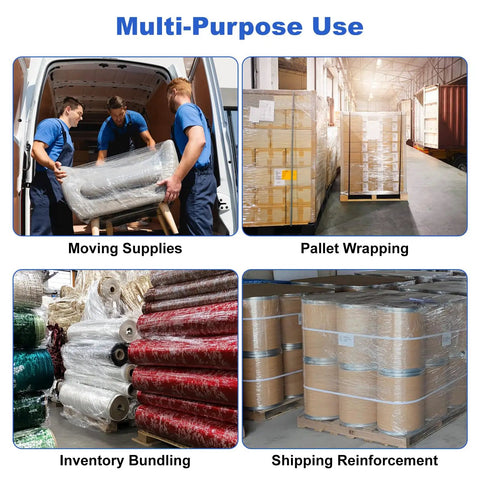 Industrial Grade Clear Hand Stretch Wrap Film Two Pack Eighty Gauge Six Inch Wide One Thousand Feet Heavy Duty Packing Rolls for moving supplies.