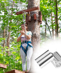 Heavy Duty 50 Pack Aluminum Crimping Loop Sleeves For One Quarter Inch Wire Rope And Cable Double Hole Gritted Ferrule Sleeves For Secure Ends DIY Rigging And Cable Work, tree rope course