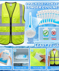 Boss-Level Cooling Vest That Holds Eight Cold Ice Packs with high visibility reflective stripes for outdoor work.