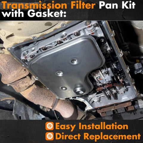 6R140 Transmission Filter Kit BC3Z7A098B installed in Ford 6.7L Power Stroke diesel truck transmission pan with gasket