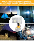 Uses of 40W LED Work Light With 4200LM Output For Dewalt 20V Battery, including camping, emergency, and auto repair.