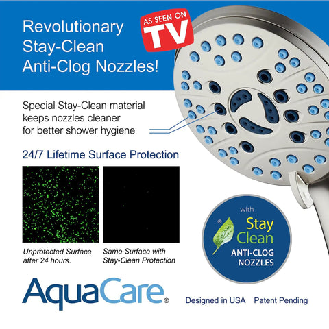 High Pressure Handheld And Rain Shower Head Combo With Anti Clog Jets 3 Way 50 Mode System 8 Setting Hand Shower detail