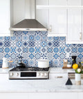Blue Glossy Peel And Stick Contact Paper Roll Thicker Waterproof Self Adhesive Wallpaper for kitchen backsplash view
