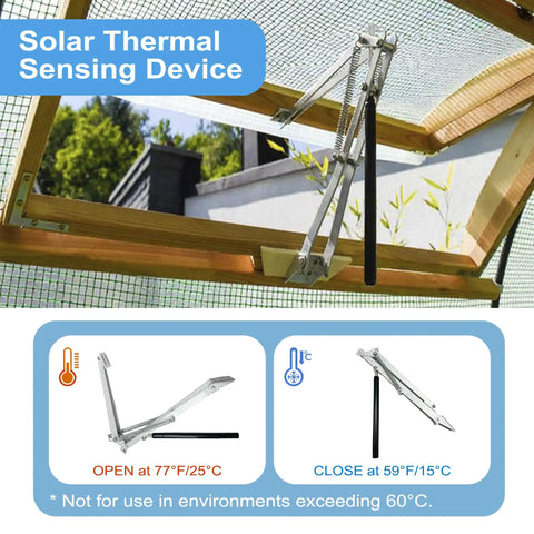 2 Pack Solar Sensitive Automatic Greenhouse Window Opener Auto Vent Kit With Dual Spring Up To 30 Lbs For Roof Vents Hothouse Ventilation Galvanized Steel Durable Easy Install