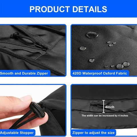 Tough As Nails EV Charger Cover For Wall Mounted Charging Stations features 420D waterproof oxford fabric, smooth zipper, and adjustable size.
