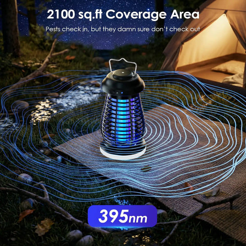 Cordless Bug Zapper For Indoor Outdoor Use With 4800mAh Rechargeable Battery Auto On Off Portable Mosquito Killer