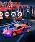 Bright Spider Themed Remote Control Car With Dope Multicolor Flashing Lights Drift RC Toy For Kids Ages 3 Through 12 on road