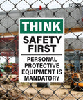PPE Required Workplace Sign 10x14 Inch Rust Free Aluminum Durable Industrial Safety Sign With Pre Drilled Holes for job sites.