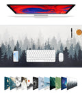 Forest Pattern Extended Gaming Mouse Pad Large Desk Mat Ultra Wide 31.5 X 11.8 Inches With Non Slip Neoprene Backing