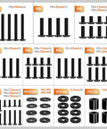Universal TV Mount Hardware Screw Kit With M4 M5 M6 M8 Bolts Washers And Spacers For Flat Displays Up To Eighty Inches parts arrangement