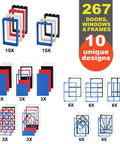 Over 500 Building Blocks With Windows Doors And Roof Pieces For Mega Modular House Builds Tight Fit Compatibility With Major Brands