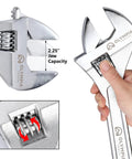 18 Inch Adjustable Wrench Heavy Duty Drop Forged Steel Chrome Plated With Precision Machined Jaws Rust Resistant, hand gripping wrench