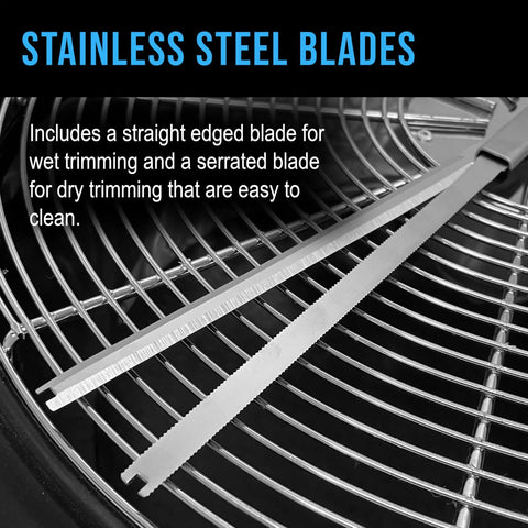 Solid Build Nineteen Inch Electric Leaf Bowl Trimmer Slick Stainless Steel Blades for easy wet and dry trimming.