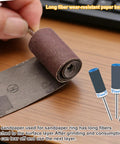 Close-up of sanding drum from 30 Piece Sanding Drums And Sandpaper Sticks Set For Dremel Rotary Tool One Eighth Inch Shank