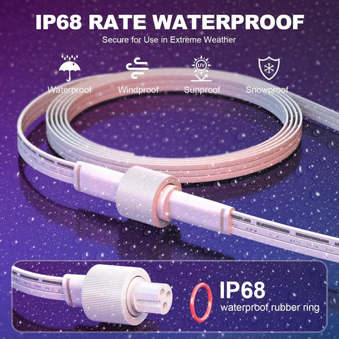 Heavy Duty 16 Ft Weatherproof Extension Cable Built For Permanent Outdoor Lighting Compatible With H705 And H706 Models, IP68 rated for extreme weather.