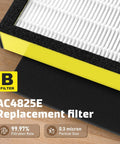 Close-up of AC4825E Replacement HEPA Filter B with filtration details, part of 5 Pack True HEPA Filter B Replacement And One Replacement Bulb.