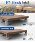 Diagram of 6 Pack 6x6 Post Base for Concrete Installations with low-level and elevated deck setups