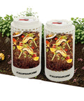 Underground Worm Compost Bin For Raised Garden Beds With Date Tracker And Removable Bottom, two bins in garden soil
