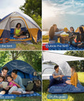 People using Ultralight Inflatable Sleeping Pad With Built In Foot Pump And Pillow For Camping in various outdoor settings