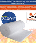2 Pcs Heavy Duty Ceramic Fiber Blanket Insulation 1 Inch Thick 16 By 48 Inches Max Heat 2400F Fireproof Shield rolled sample