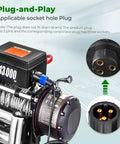 Electric Winch Remote Controller With 3 Pin Male Plug And 9 Point 2 Foot Cable For Car And Off Road Vehicles Handheld Winch Control Box For Straight Up Remote Winching On 4x4s on a mounted winch