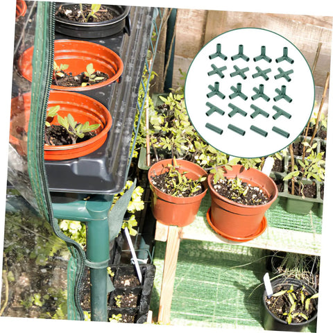20 Piece Durable Gardening Frame Connectors Tubes Joints for Greenhouse Flexible Support Brackets for Plant Growth Heavy Duty Reinforcement for Polytunnel and Outdoor Use