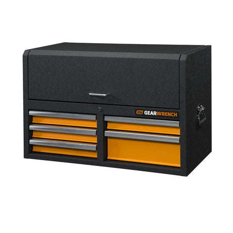 36 Inch 5 Drawer GSX Series Tool Chest With Trigger Lock System Aluminum Drawer Pulls Auto Return Sliding Drawers