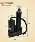 341008 24V Linear Actuator for Serco Dock Levelers, dimensions 16.25x6.70 inches, black cylinder with connecting cable