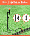 180 Degree Micro Sprinkler Heads With 12 Inch Stakes And One Quarter Inch Tubing for easy drip irrigation setup in garden