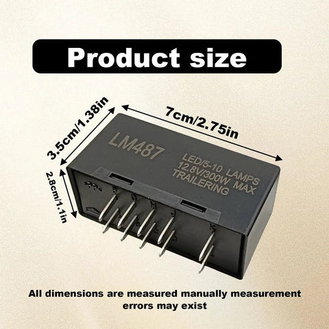 10-Pin Hazard Warning And Turn Signal Led Flasher Relay For 2003-2006 Chevy Silverado 1500, 2003-2006 GMC Sierra 1500, And 2003-2007 Hummer H2 Replaces 15764135 product dimensions shown