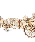 Royal Carriage 3D Wooden Model Kit For Self Assembly, educational craft set with horses and wheels