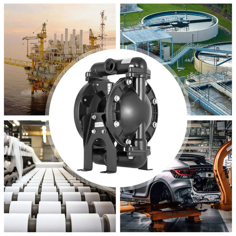 Tough As Nails Air Operated Double Diaphragm Pump Aluminum Body Nitrile Diaphragms 1 Inch Inlet Outlet 35 Gpm Flow 120 Psi Max Pressure For Quick Projects in industrial setting.