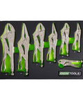 Seven Piece Locking Pliers Set With Curved Jaw And Needle Nose Vise Grips For Every Grip And Clamp Job in EVA tray