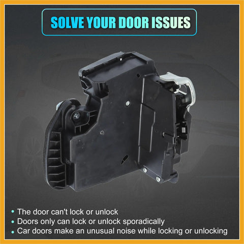 Front Right Passenger Door Latch Lock Actuator Assembly For Chevy Silverado 1500 Tahoe Suburban Traverse, showing back view and connection points.