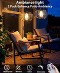 Battery Operated Hanging Chandelier Outdoor Set Of Two With Remote Control Boho Copper Wire Beaded Pendant Light weatherproof dimmable in patio at night.