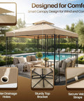 10x10 Ft Gazebo Replacement Canopy Top With UV30 Plus Sun Protection, Dirt And Water Resistant Double Layer Outdoor Cover installed