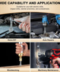 Pro Grade 10 Piece Nut Driver Set For Impact Drill With Metric And SAE Nut Driver Bits in various applications.
