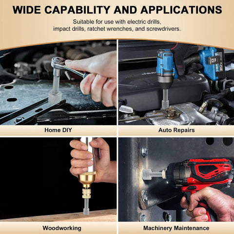 Pro Grade 10 Piece Nut Driver Set For Impact Drill With Metric And SAE Nut Driver Bits in various applications.