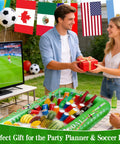 Soccer Themed Inflatable Serving Bar For Pool Parties And Tailgates 53 Inch Floating Cooler And Buffet Tray For Drinks And Snacks